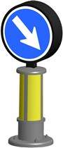 H0 Traffic sign 222 with LED lighting