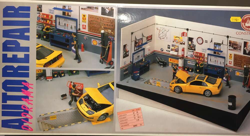 Bilverksted i skala 1:18