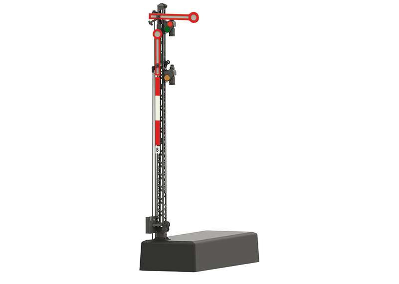 "Hp 0 / Hp 1 / Hp 2" Home Signal with a Lattice Mast