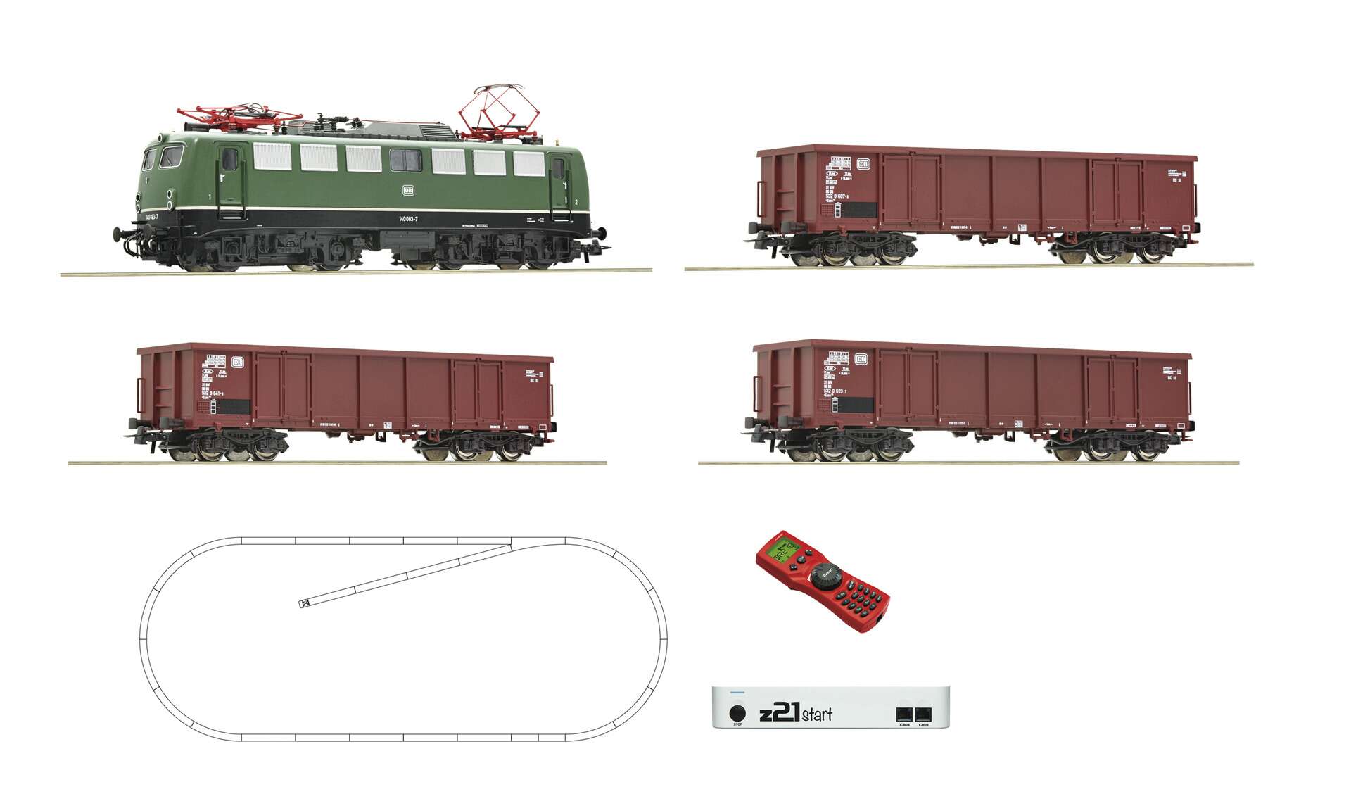 Z21 start digital set: Electric locomotive class 140 and goods train, DB