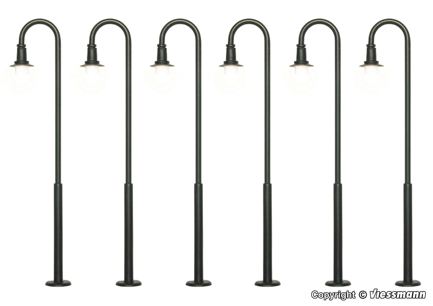 H0 Swan neck lamp, LED warm-white, 5+1