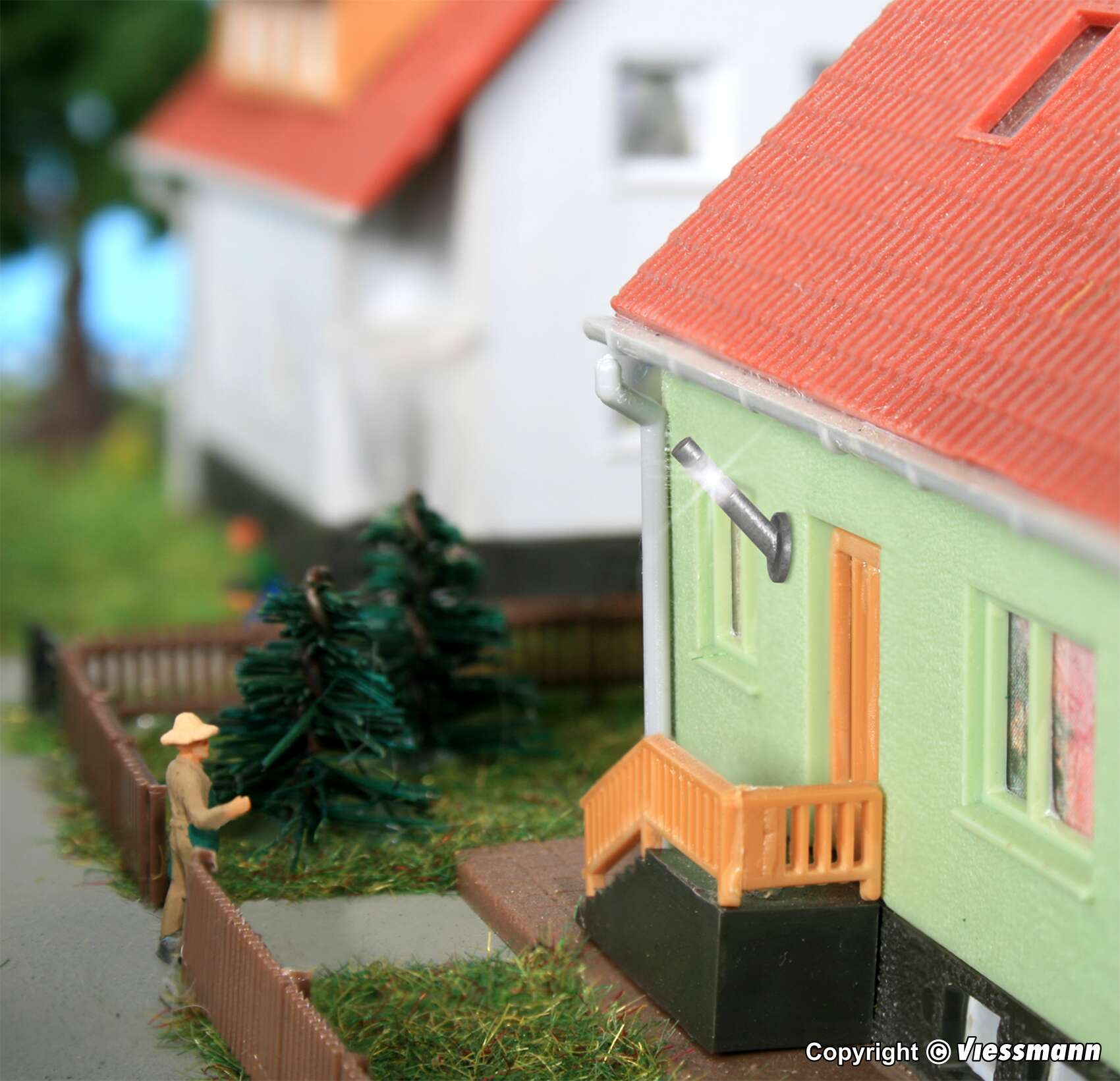 H0 Wall lamp stainless steel design, LED white