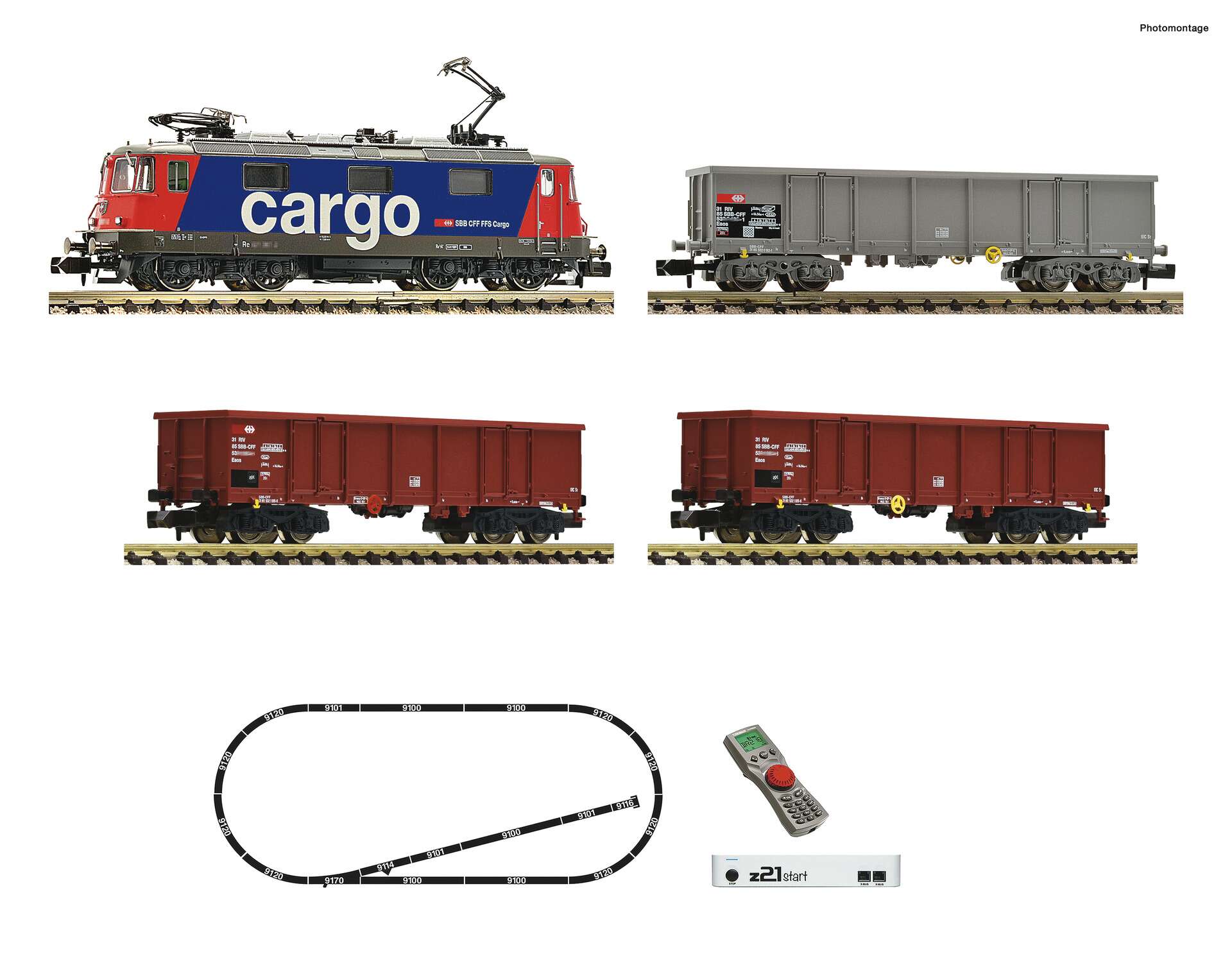 Fleischmann N, Electric locomotive Re 420 and goods train, SBB