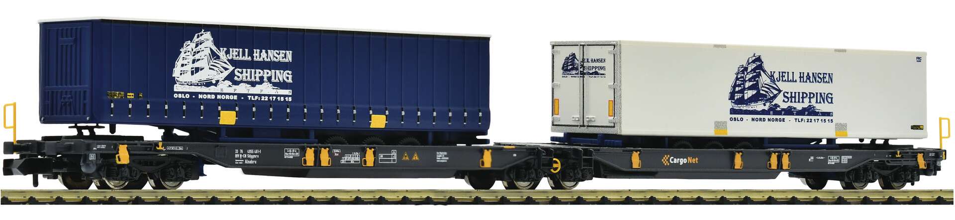 Articulated double pocket wagon, CargoNet