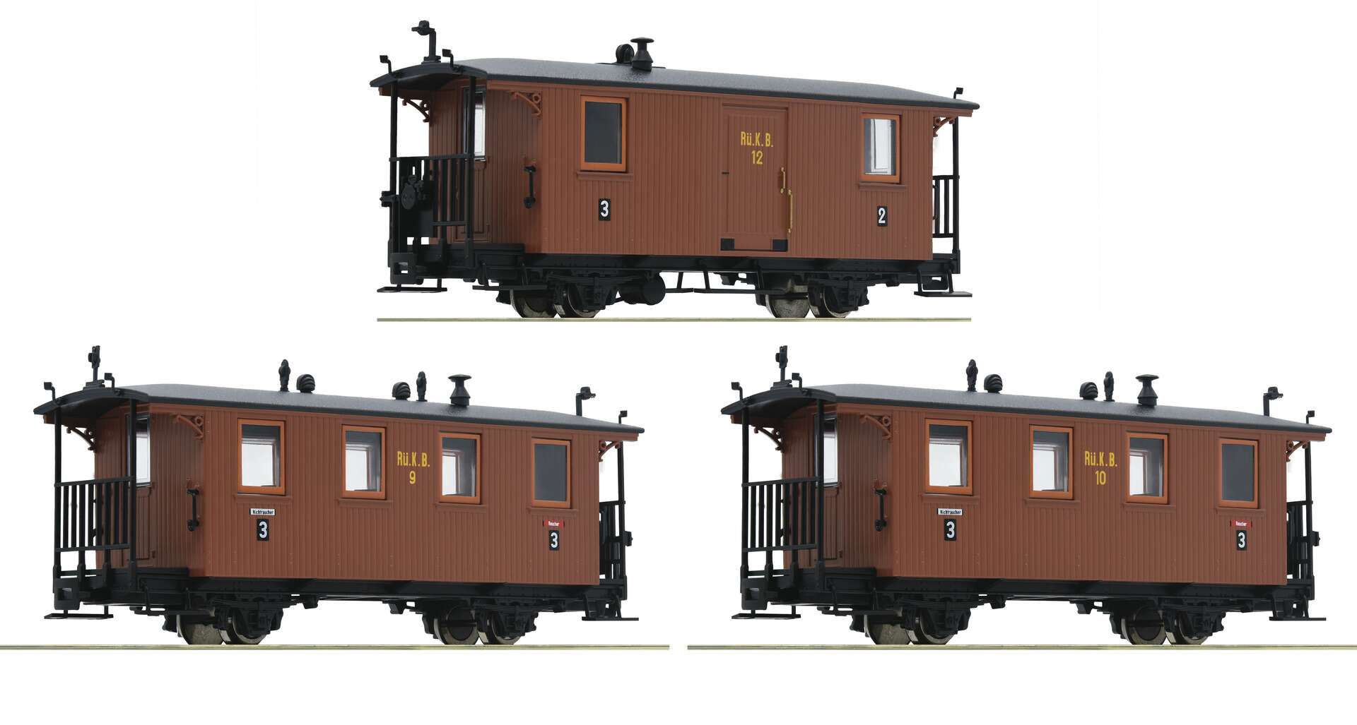 HOe, 3 piece set: Passenger coaches, RüKB