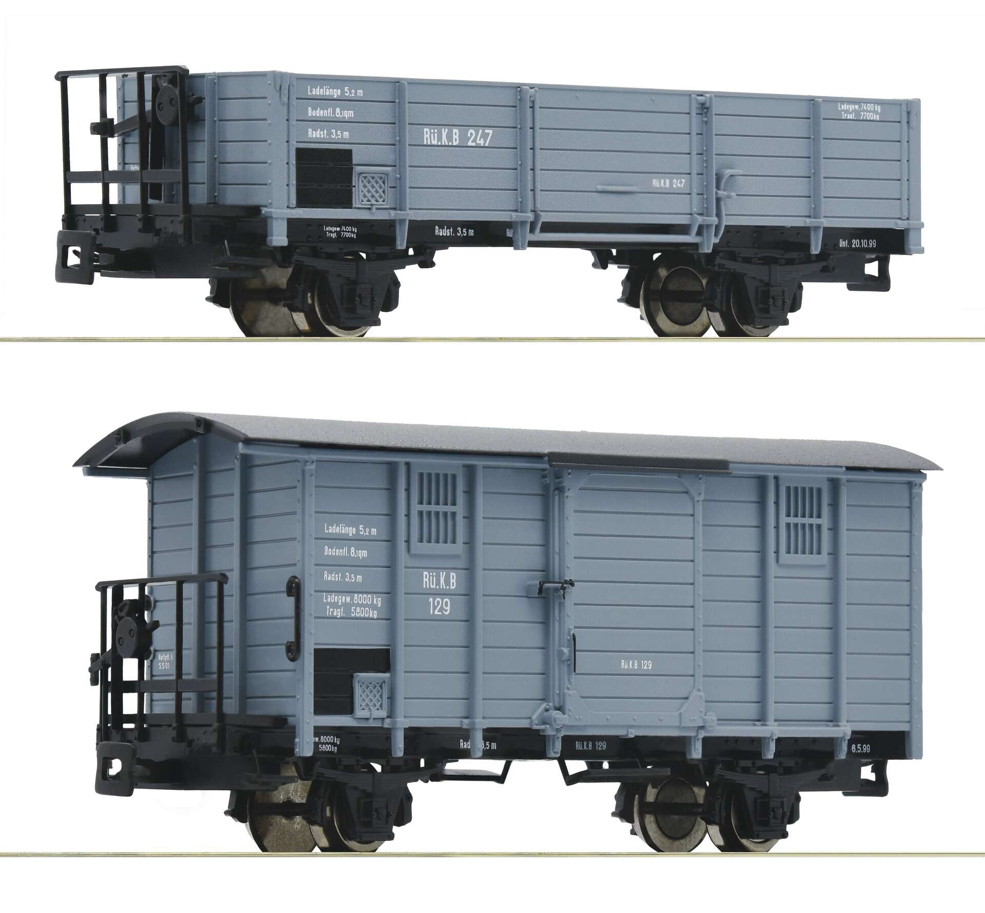 HOe, 2 piece set: Goods wagons, RüKB