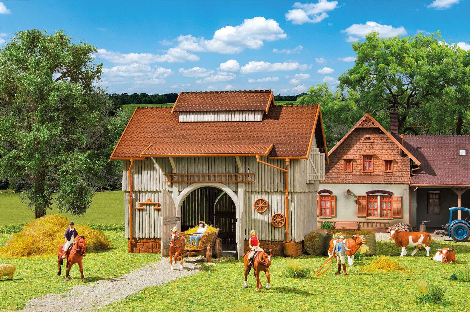 Barn with barn floor and beams