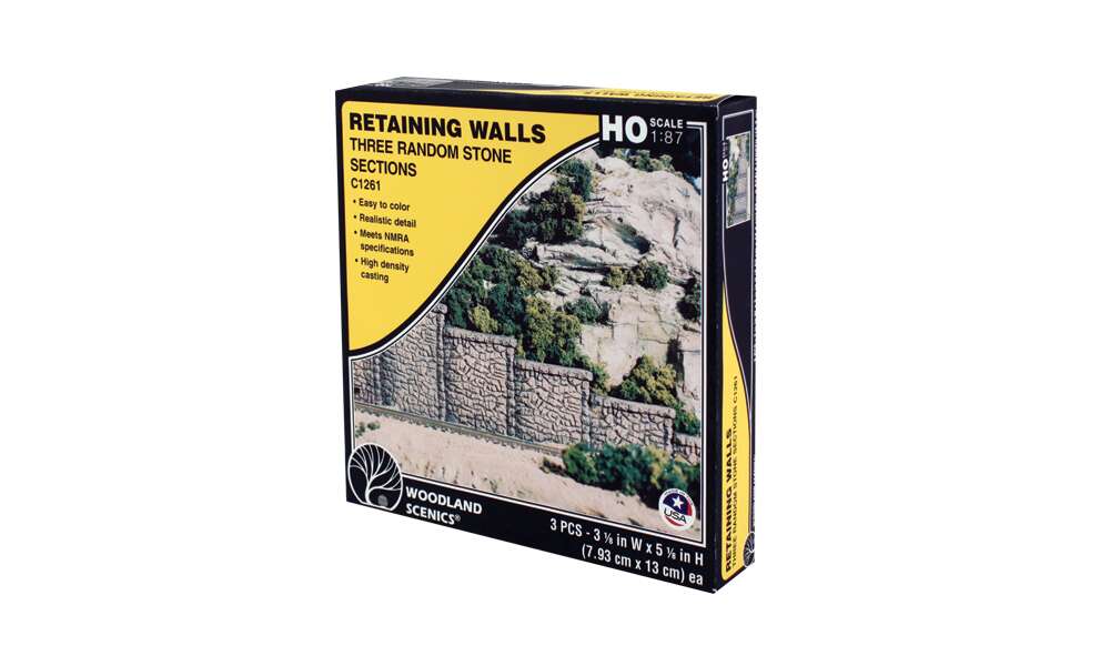 Woodland Random Stone Retaining Wall - HO Scale