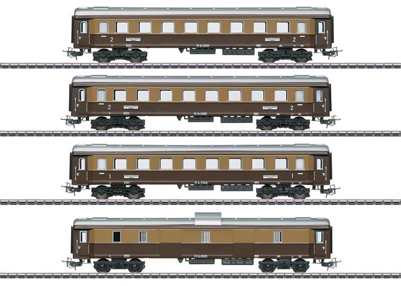 Italian "Tin-Plate" Express Train Passenger Car Set