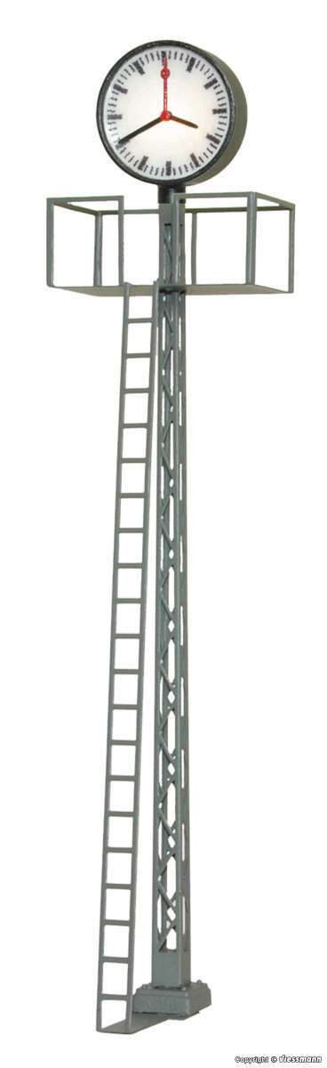 Lit platform clock on lattice mast, LED white, height: 7 cm