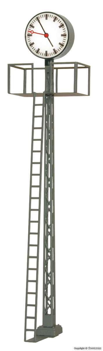 Lit platform clock on lattice mast, LED white, height: 11 cm