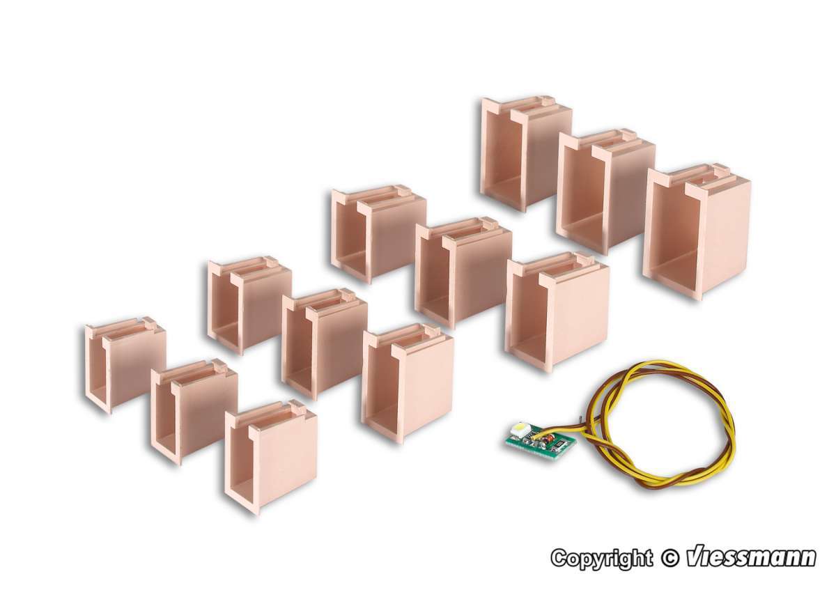 House illumination starter set, 12 boxes, 4 different sizes, 1 LED white