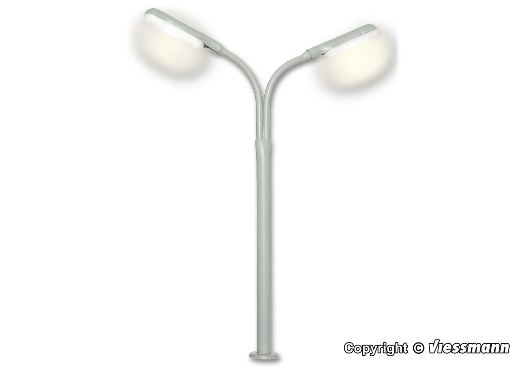H0 Whip street light double, 2 LEDs white