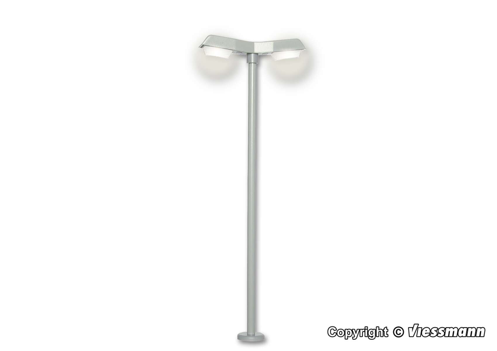 H0 Street light modern, double, 2 LEDs white