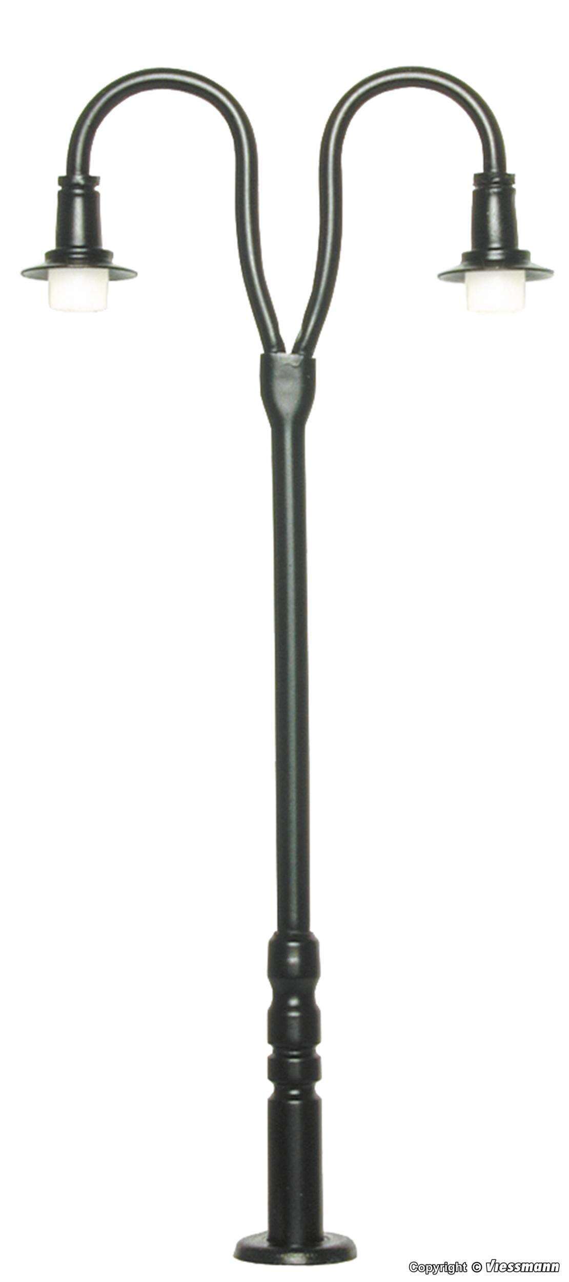 H0 Platform lamp double, 2 LEDs warm-white