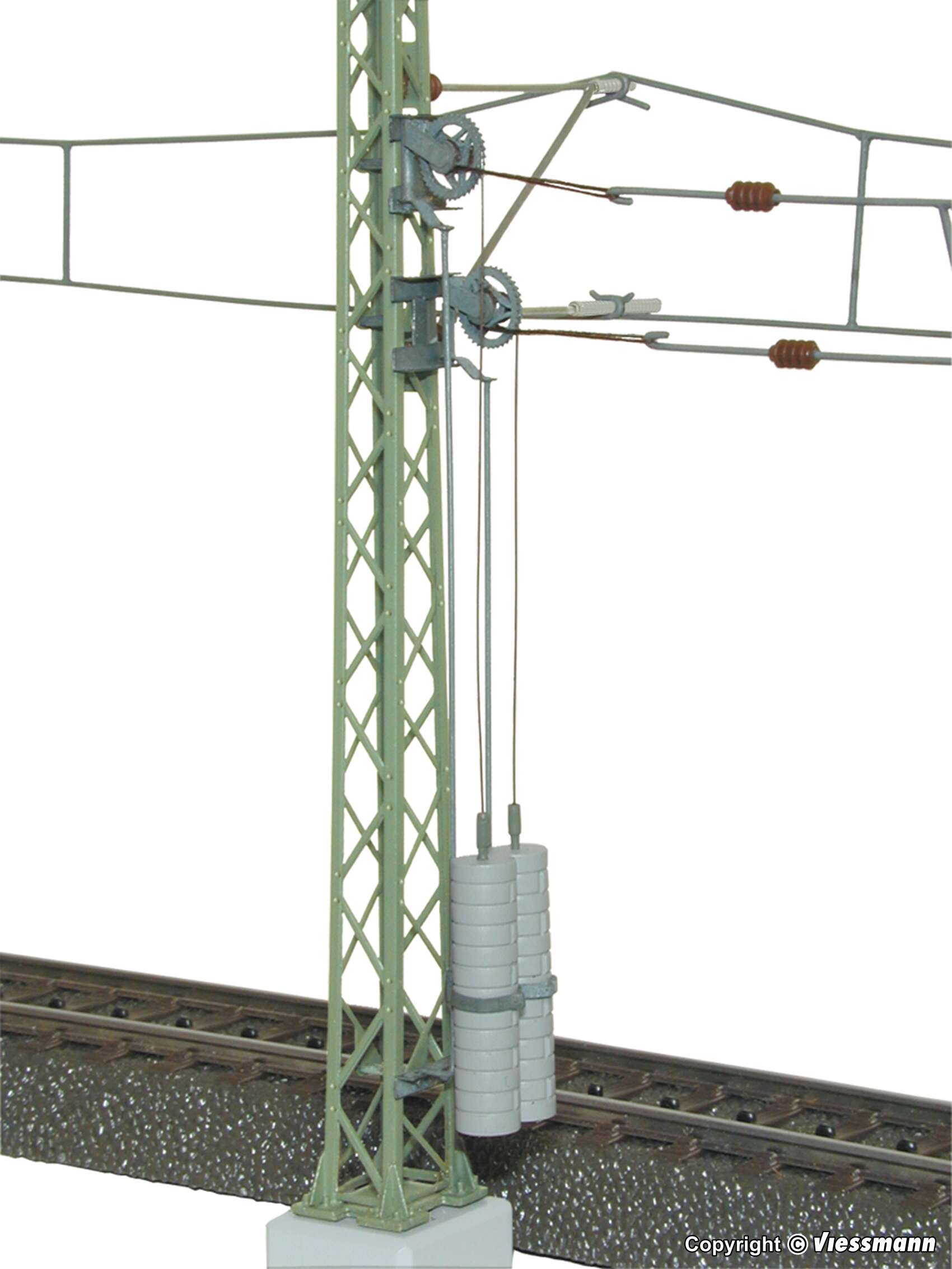 H0 Tensioning pulley with catenary mast
