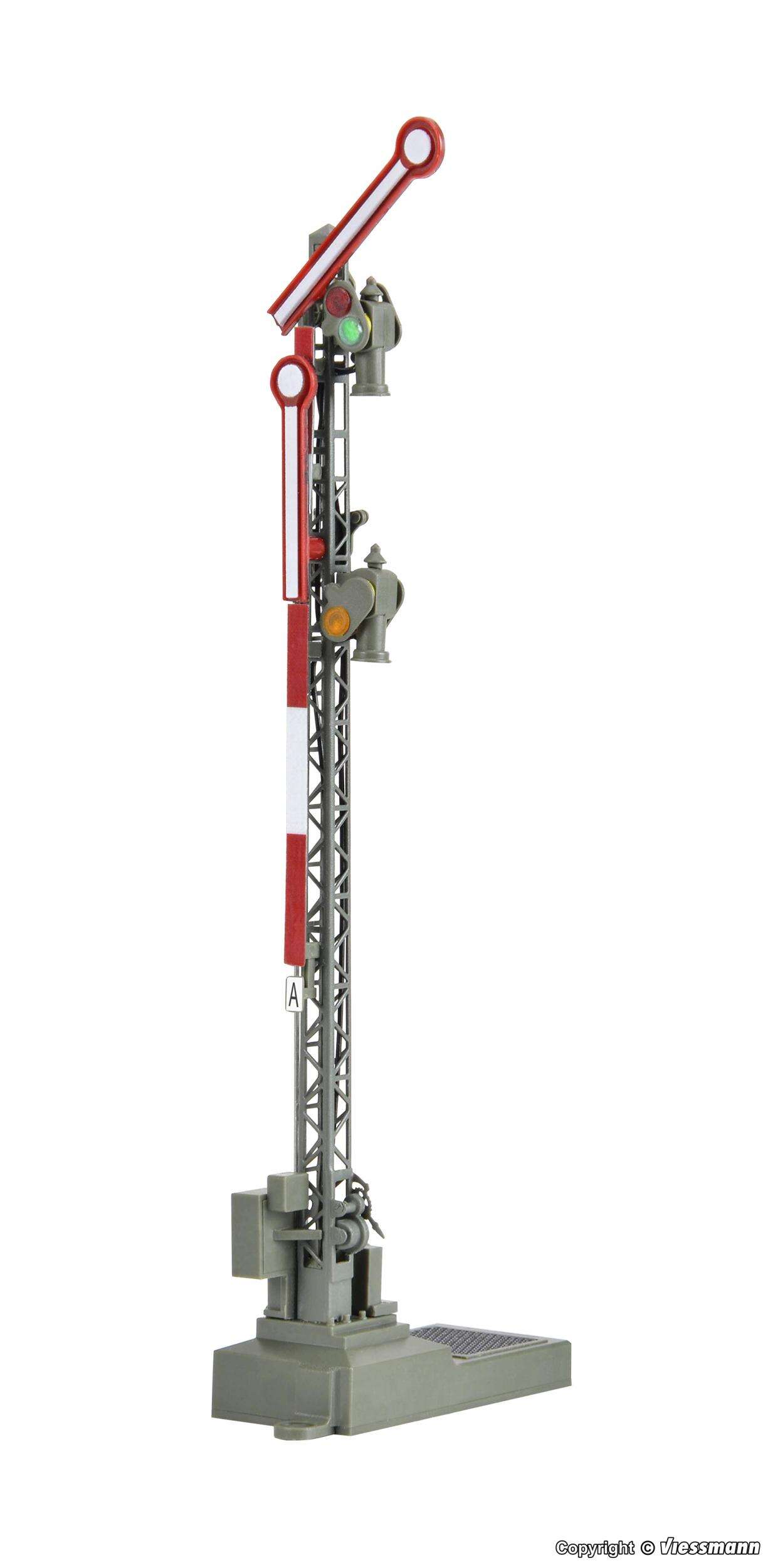 H0 Digital semaphore home signal, with 2 uncoupled arms