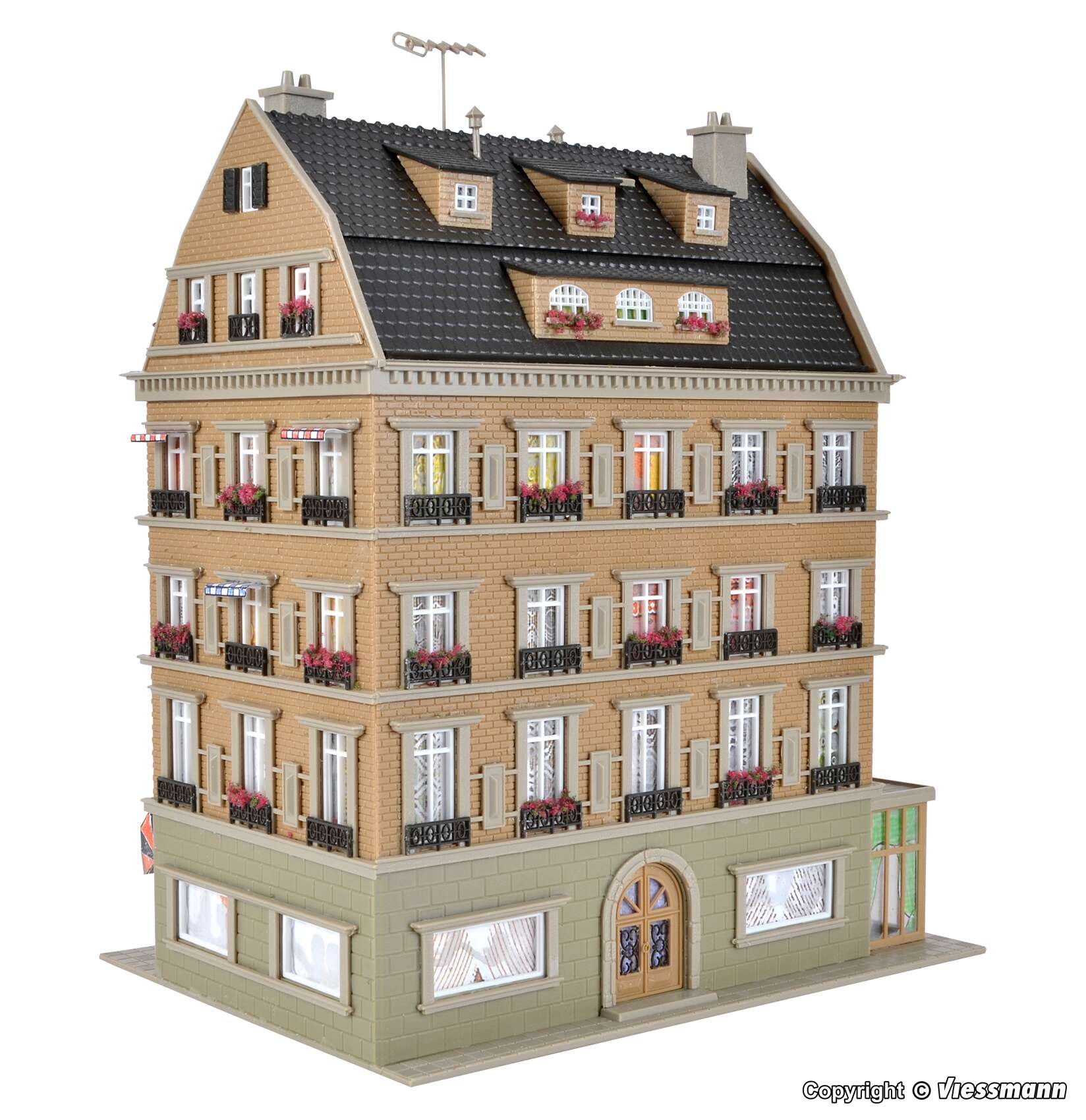 Restaurant with interior and LED lighting, functional kit