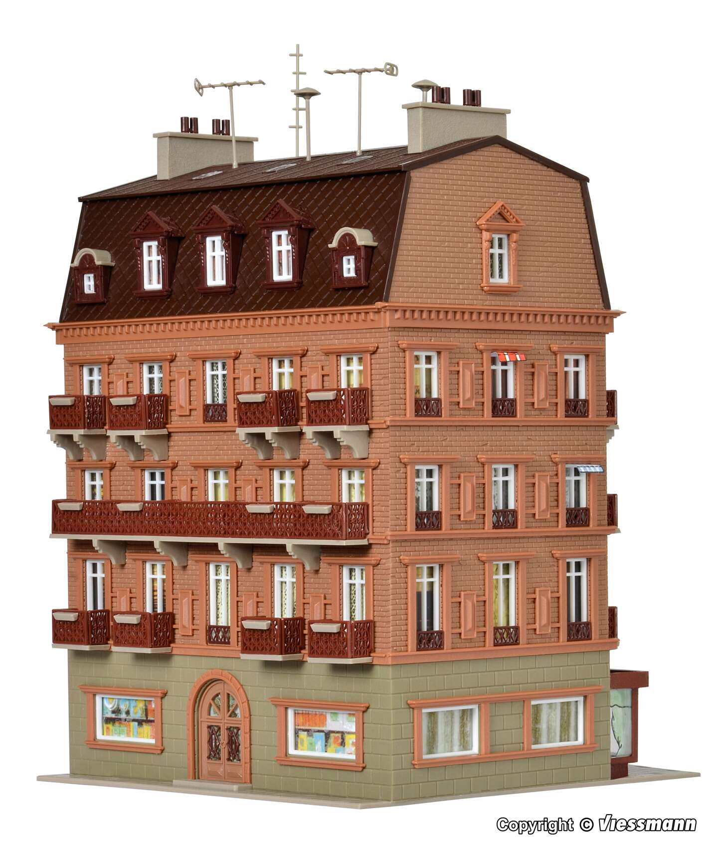 City hotel with LED lighting, functional kit