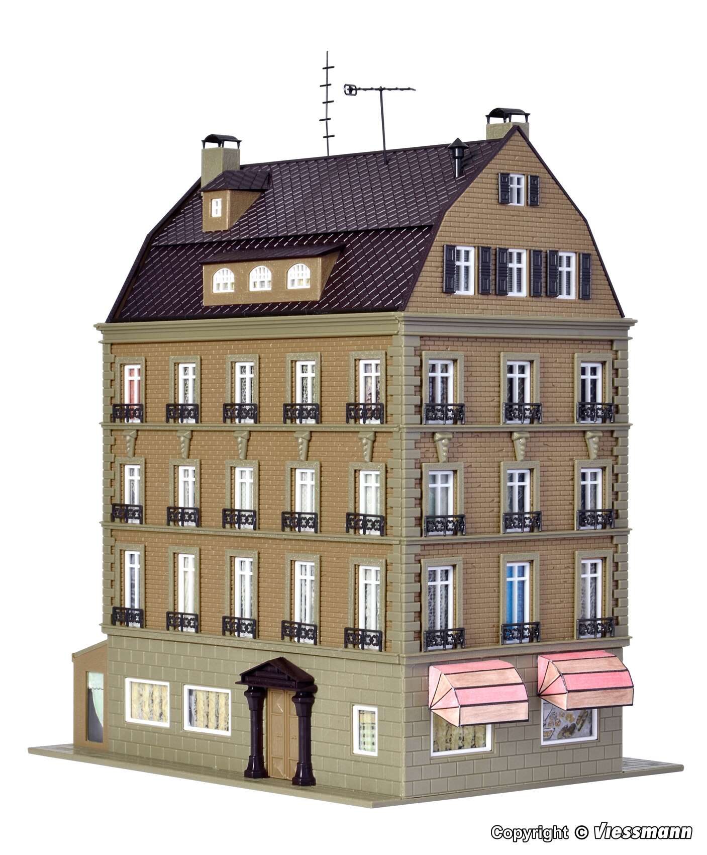 Café with interior and LED lighting, functional kit