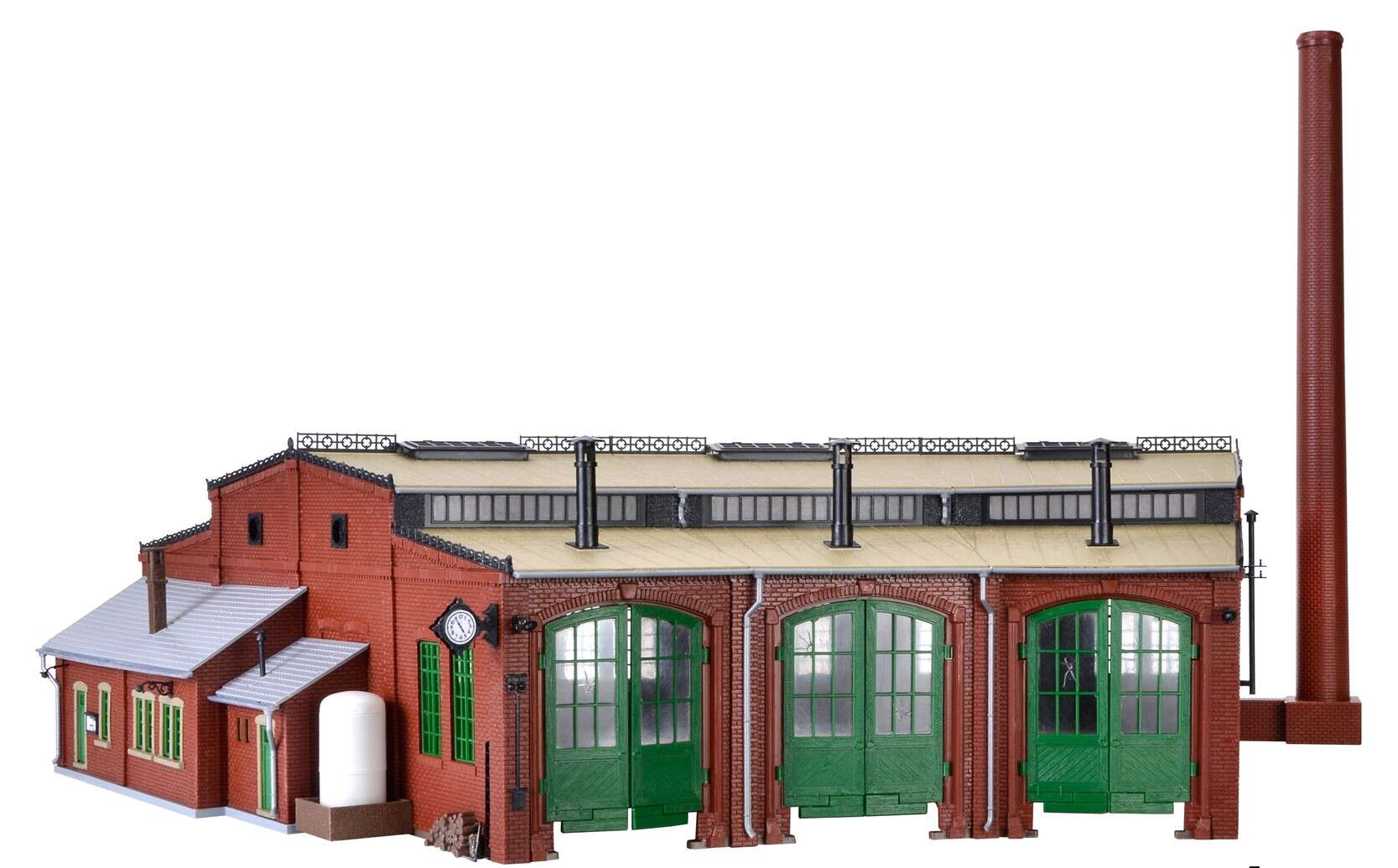 Roundhouse with door lock mechanism, three track, functional kit