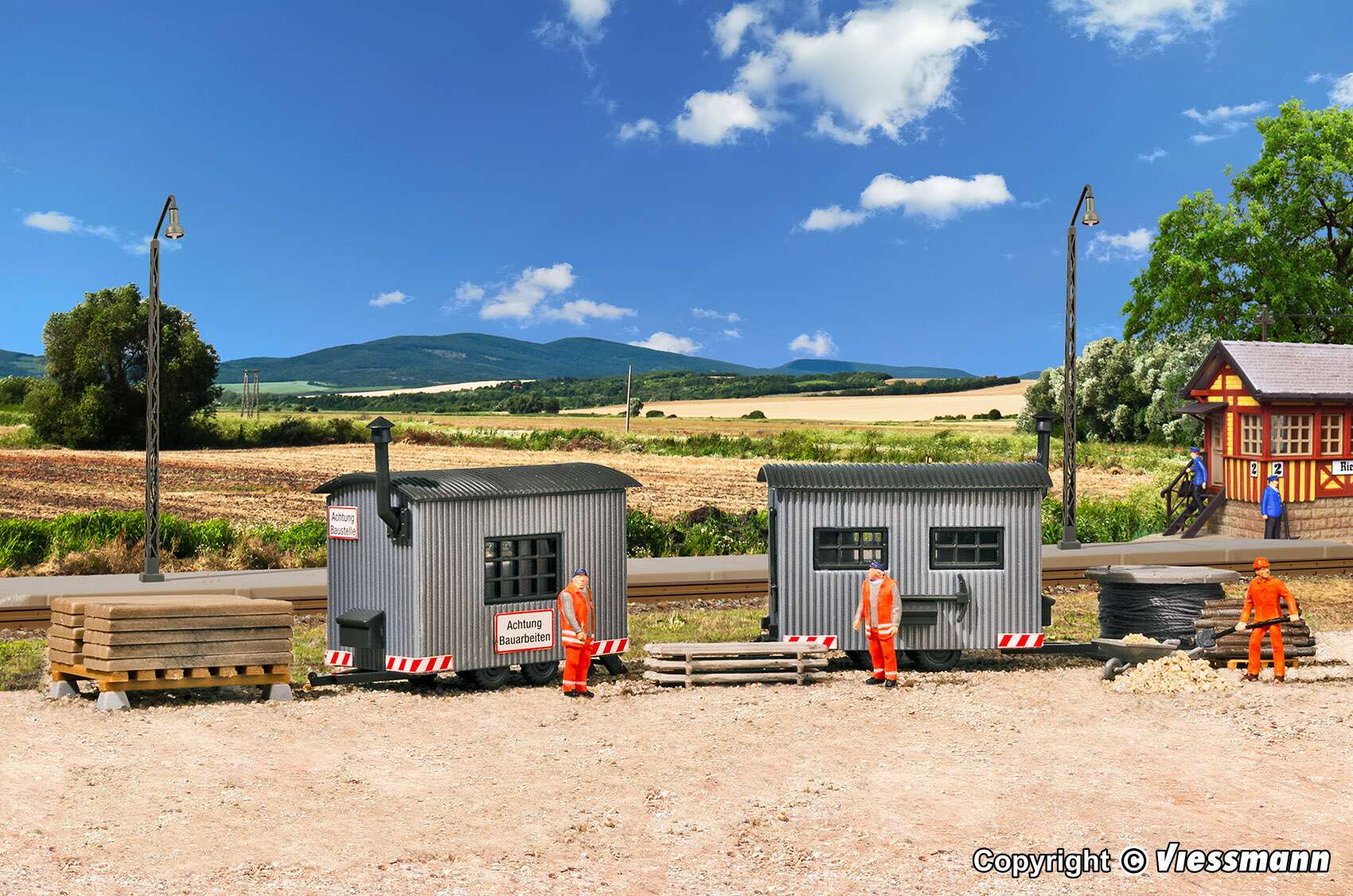 Construction trailer, 2 pieces