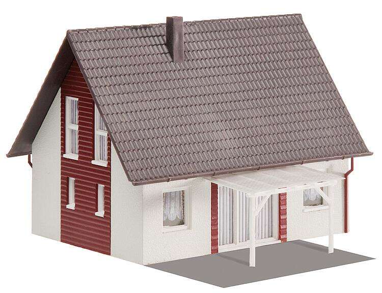 Detached house, wine-red