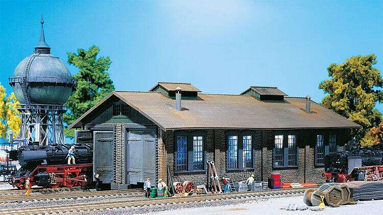 Two-stall engine shed