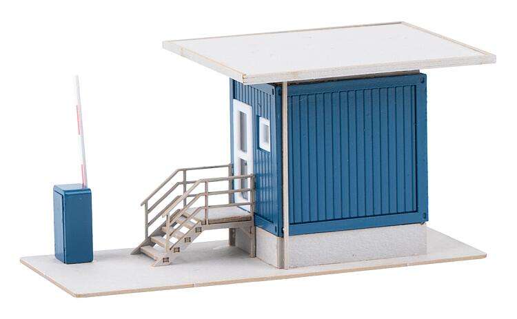 Gatekeeper lodge with overhanging roof