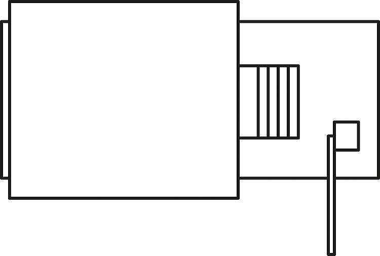 Gatekeeper lodge with overhanging roof