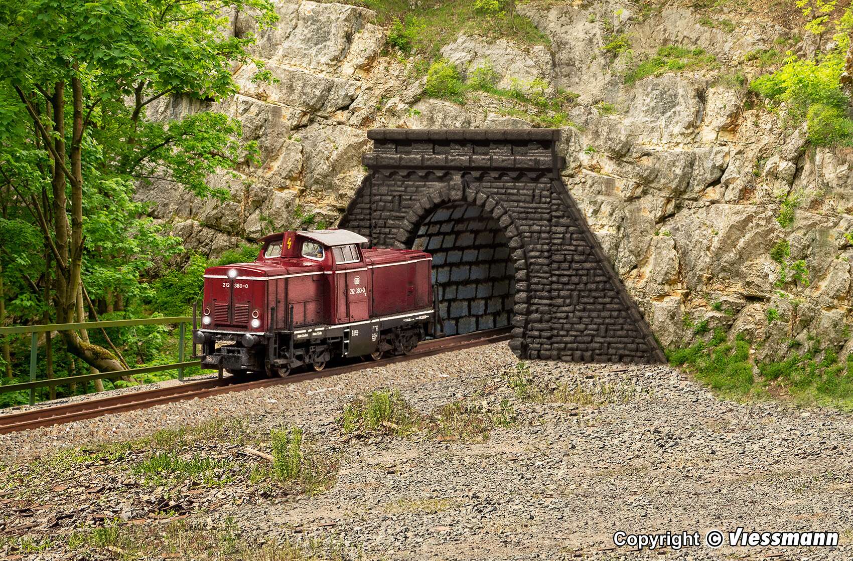 Tunnel portals with tube, single track, 2 pieces