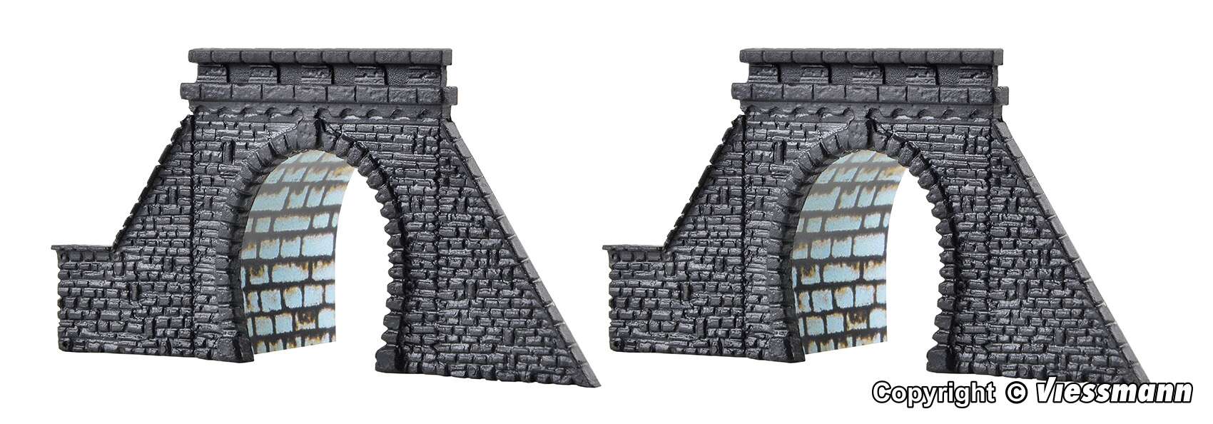 Tunnel portals with tube, single track, 2 pieces