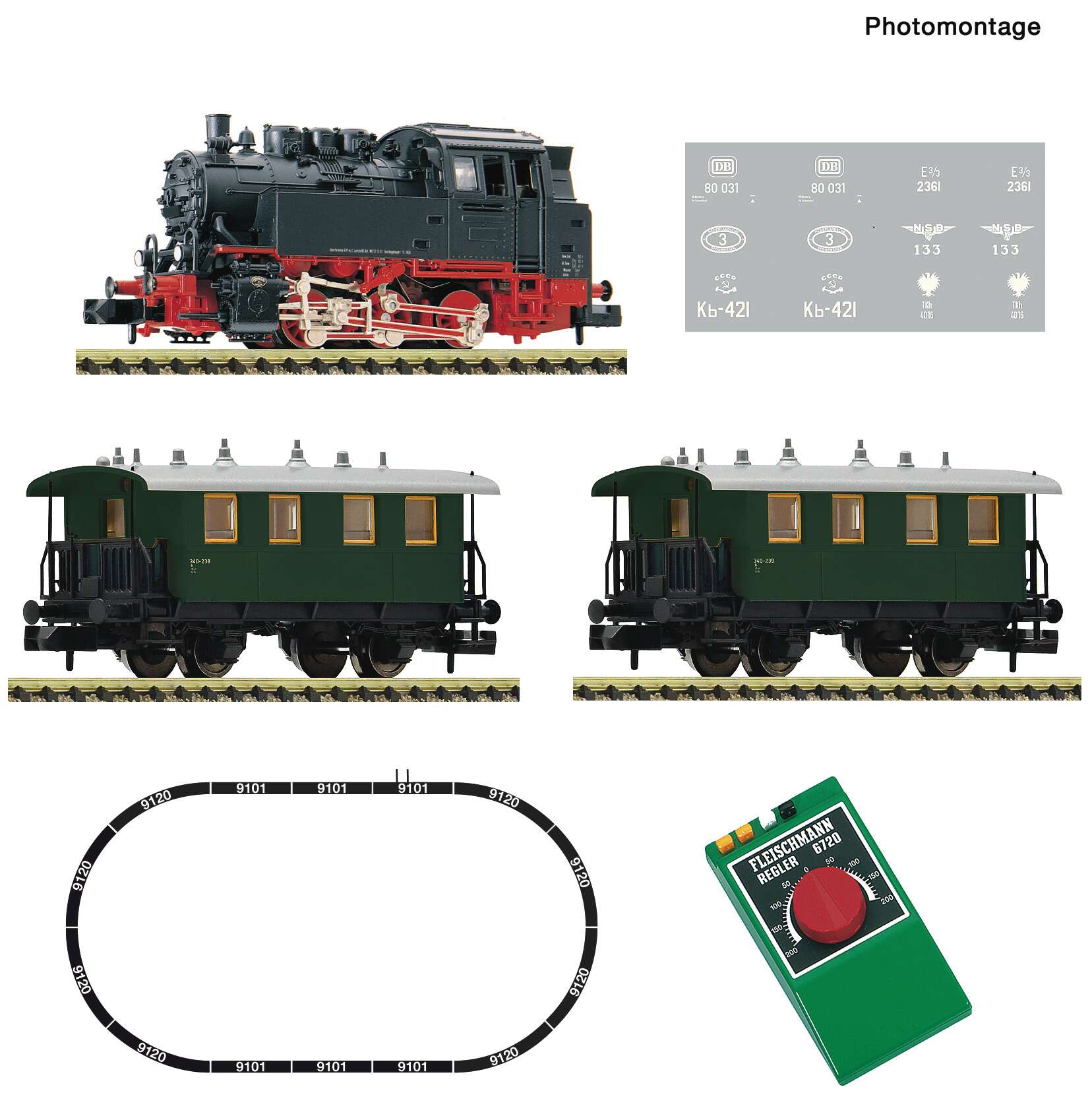 Analogue Starter Set: Steam locomotive class 80 with passenger train
