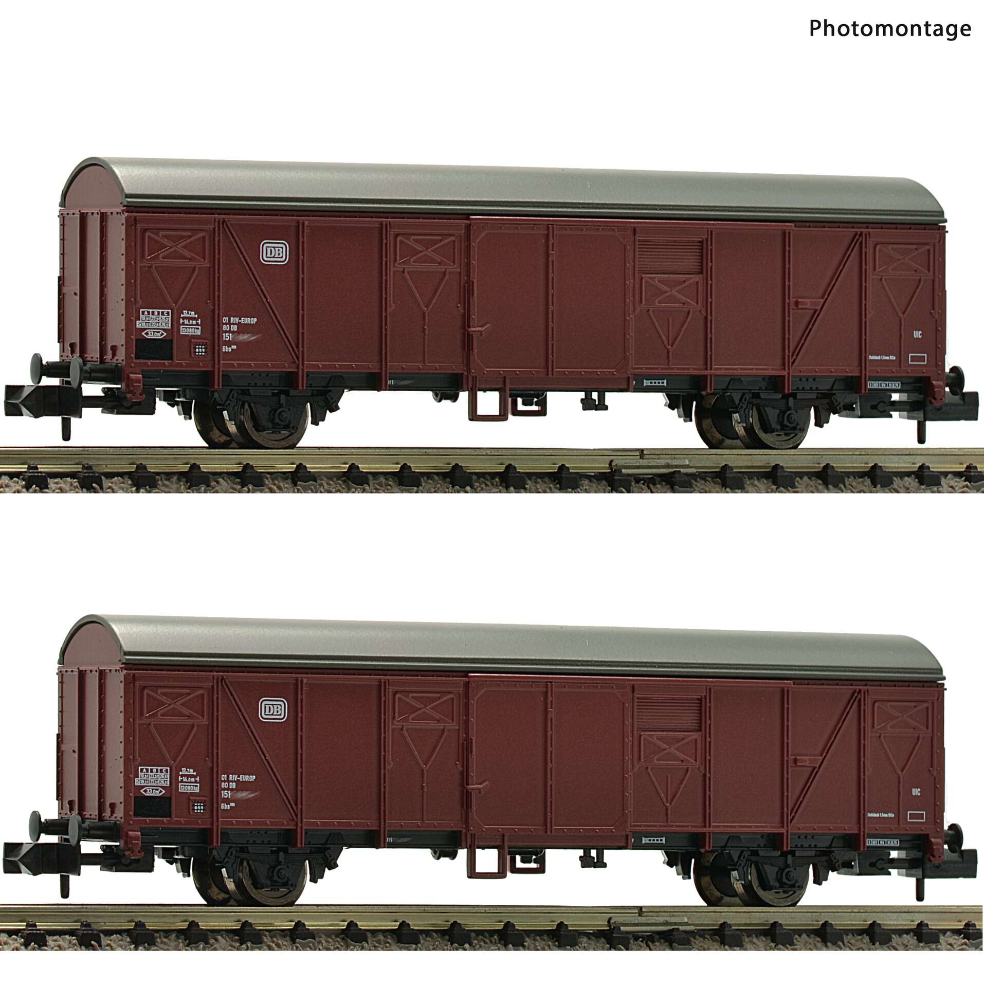 2 piece set: Covered goods wagons, DB