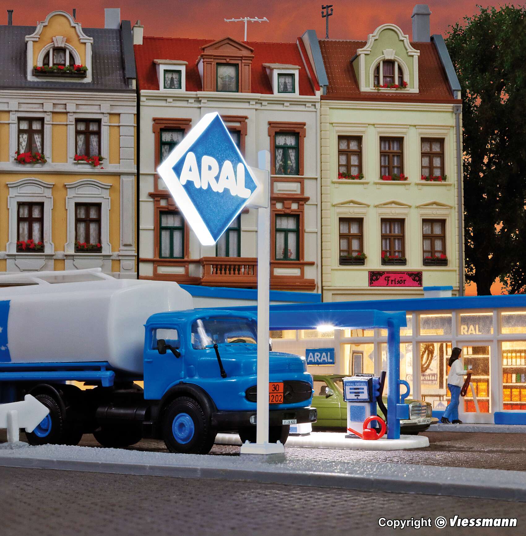 ARAL sign with LED lighting