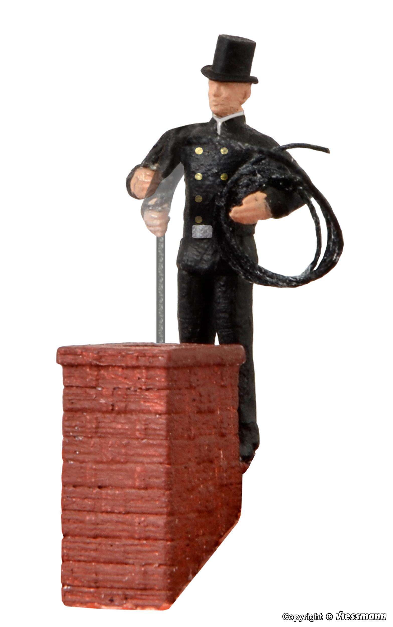 Chimney sweeper with moving arm