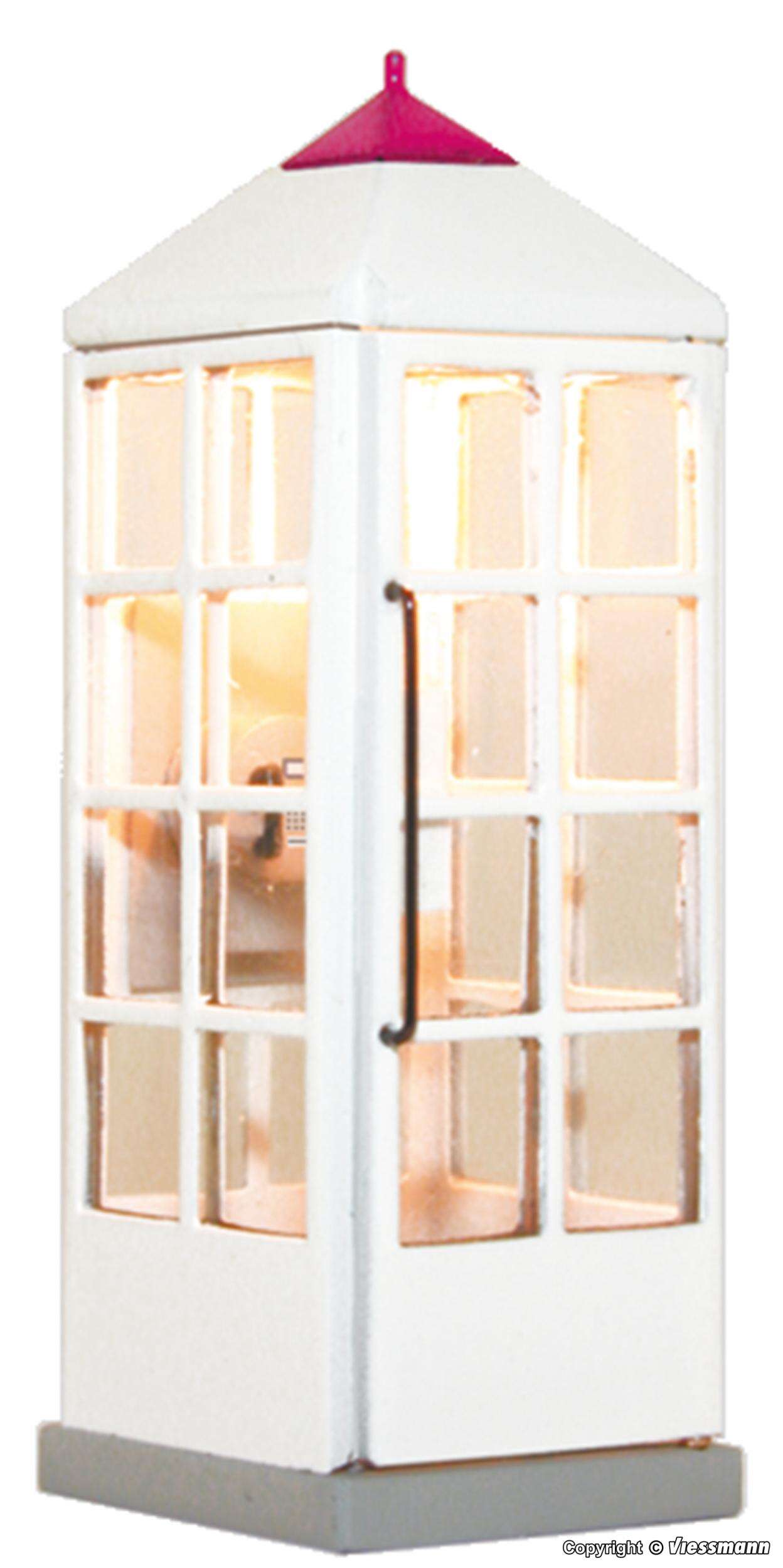 Telephone box Telekom closed with LED lighting