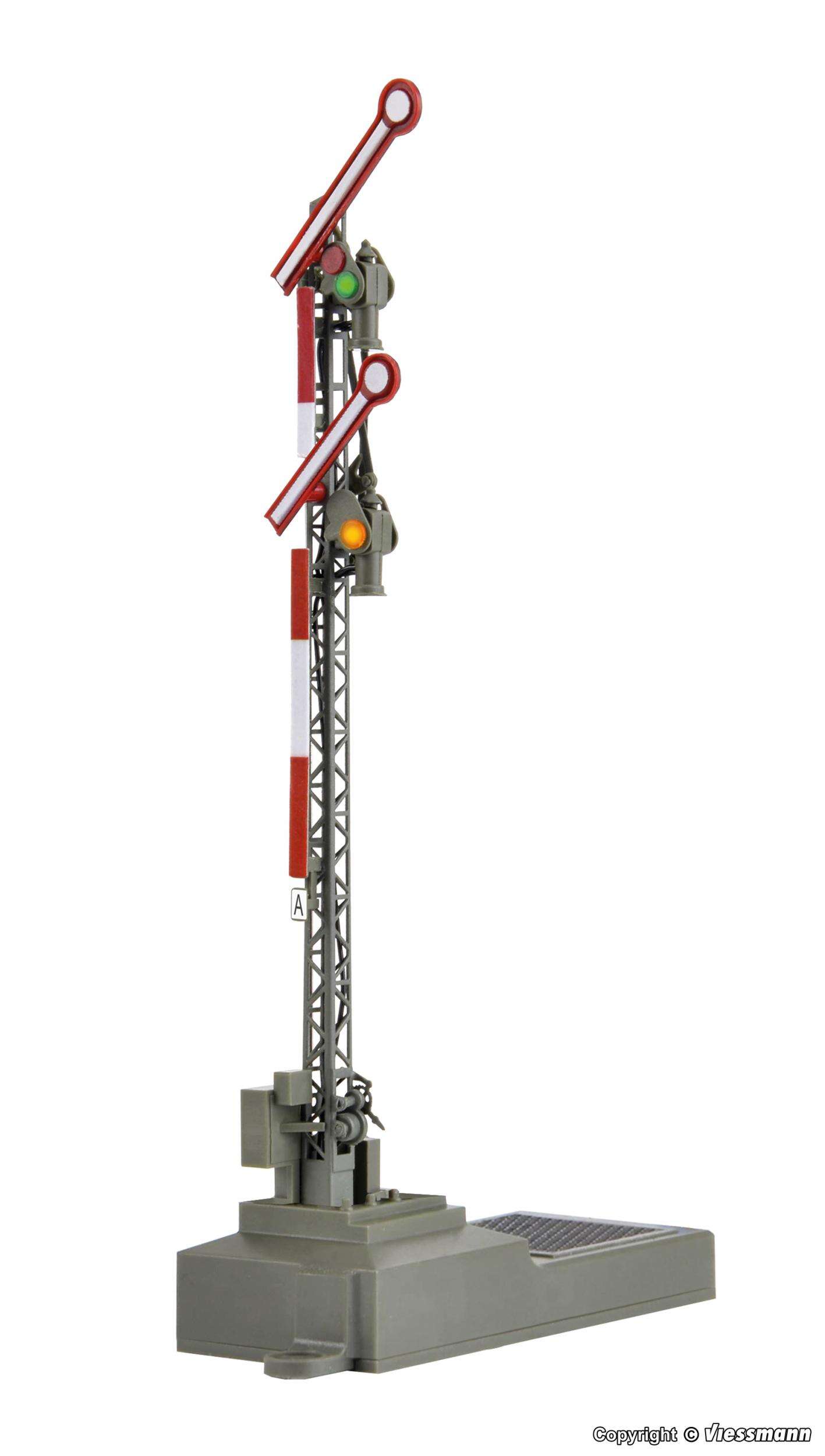 N Digital semaphore home signal, with 2 uncoupled arms