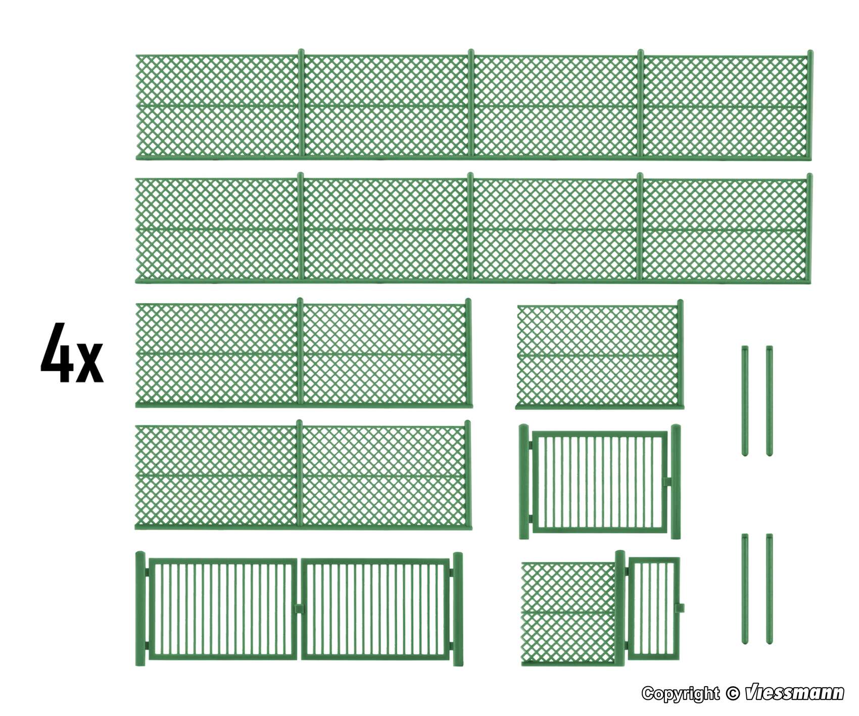 Mesh wire fence, green