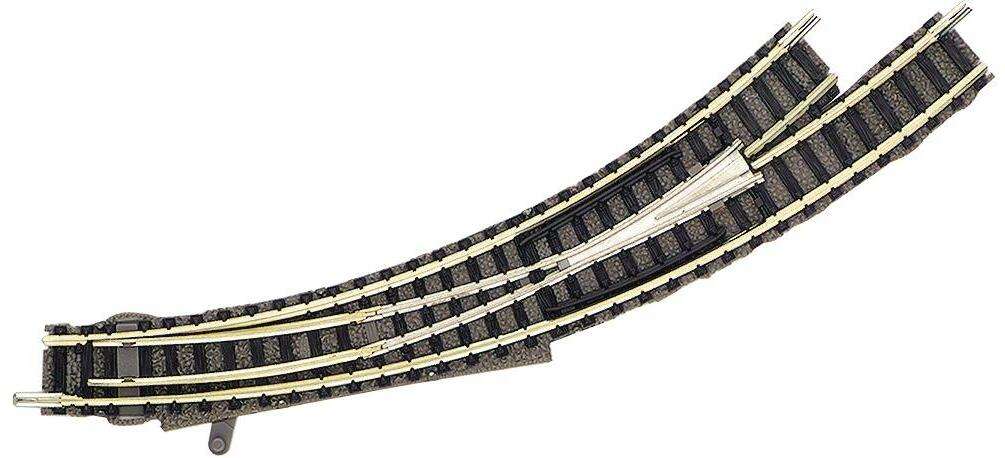 Left hand curved point for manual operation with current-conducting frog