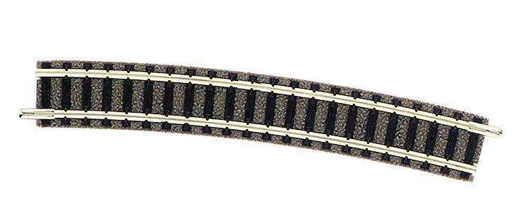 Curved track, radius R4, 15°.