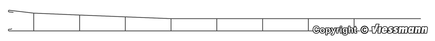H0 Catenary wire spanning 400 mm, 3 pieces