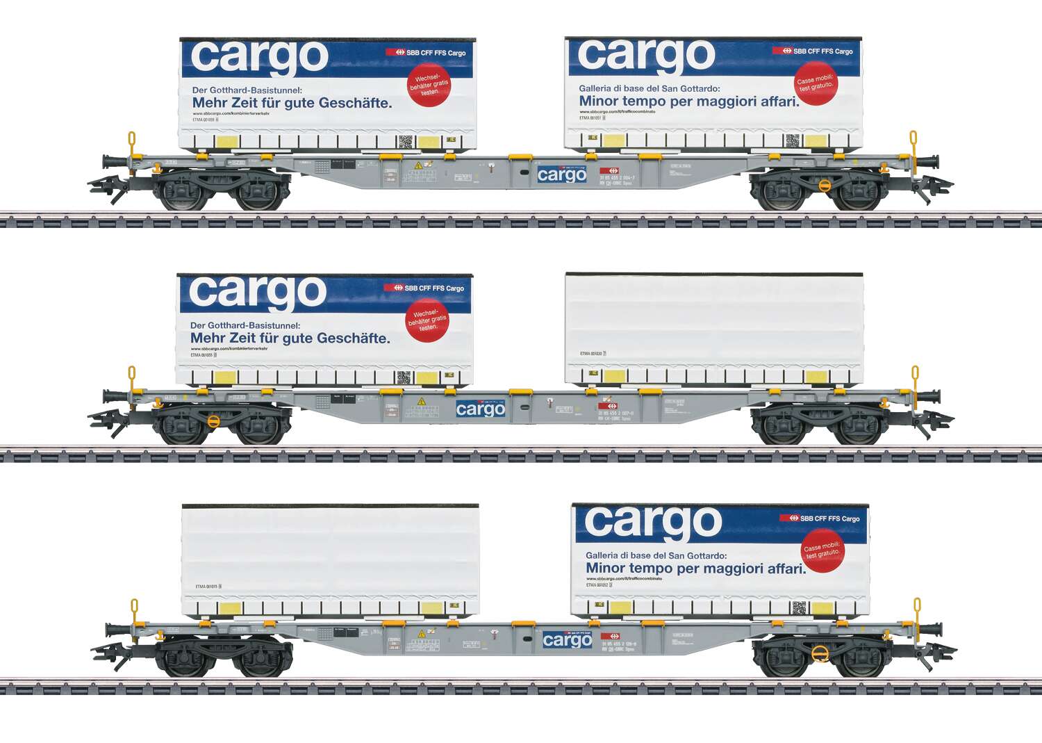 SBB Cargo Container Flat Car Set