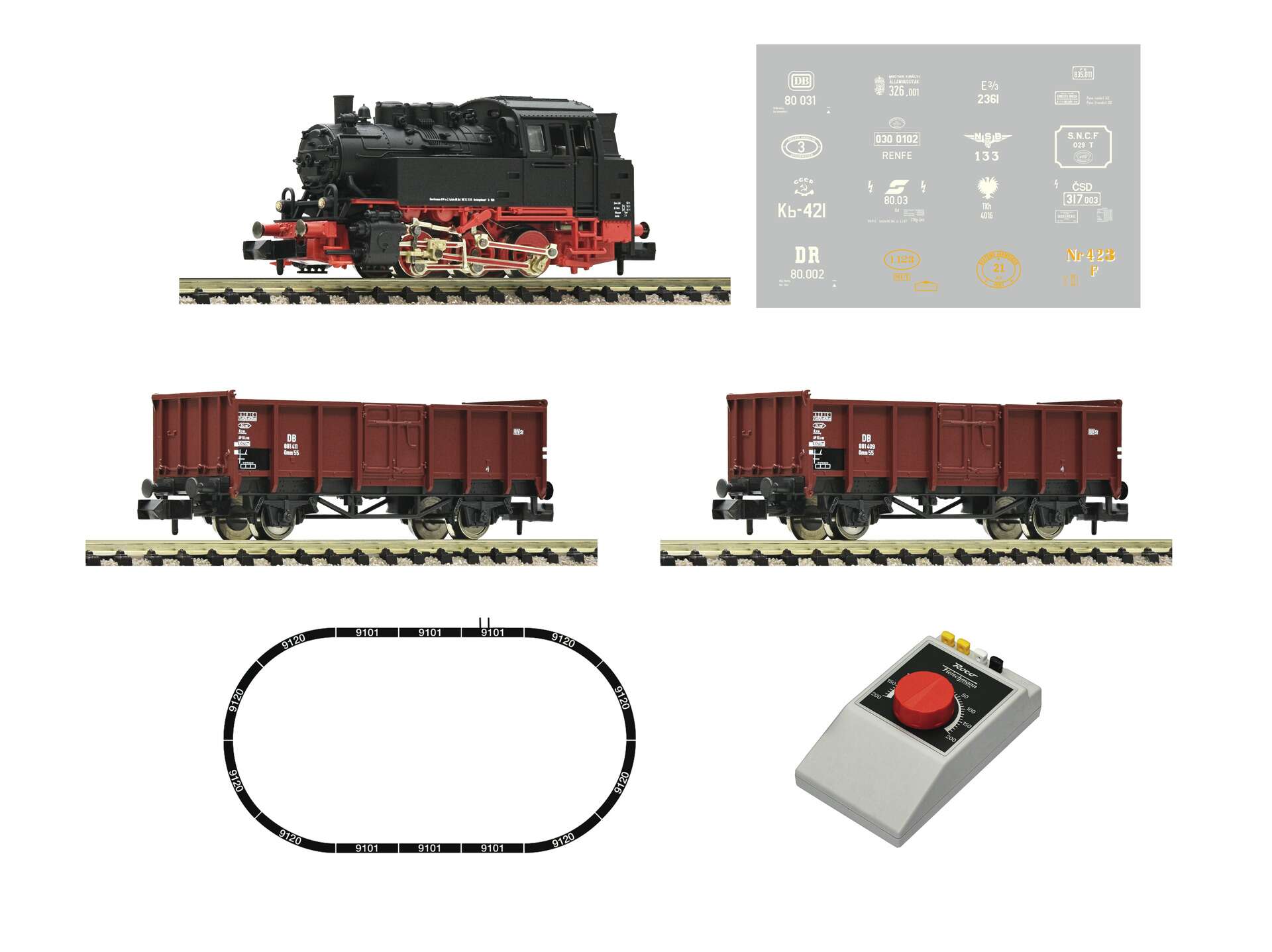 Analogue Start Set: Steam locomotive class 80 with goods train