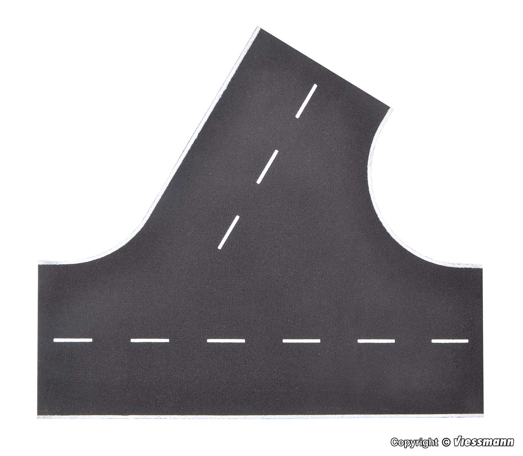 H0 Street plate asphalt of Stone Art, 60°-intersection to the right, L 22 x W 19,5 cm
