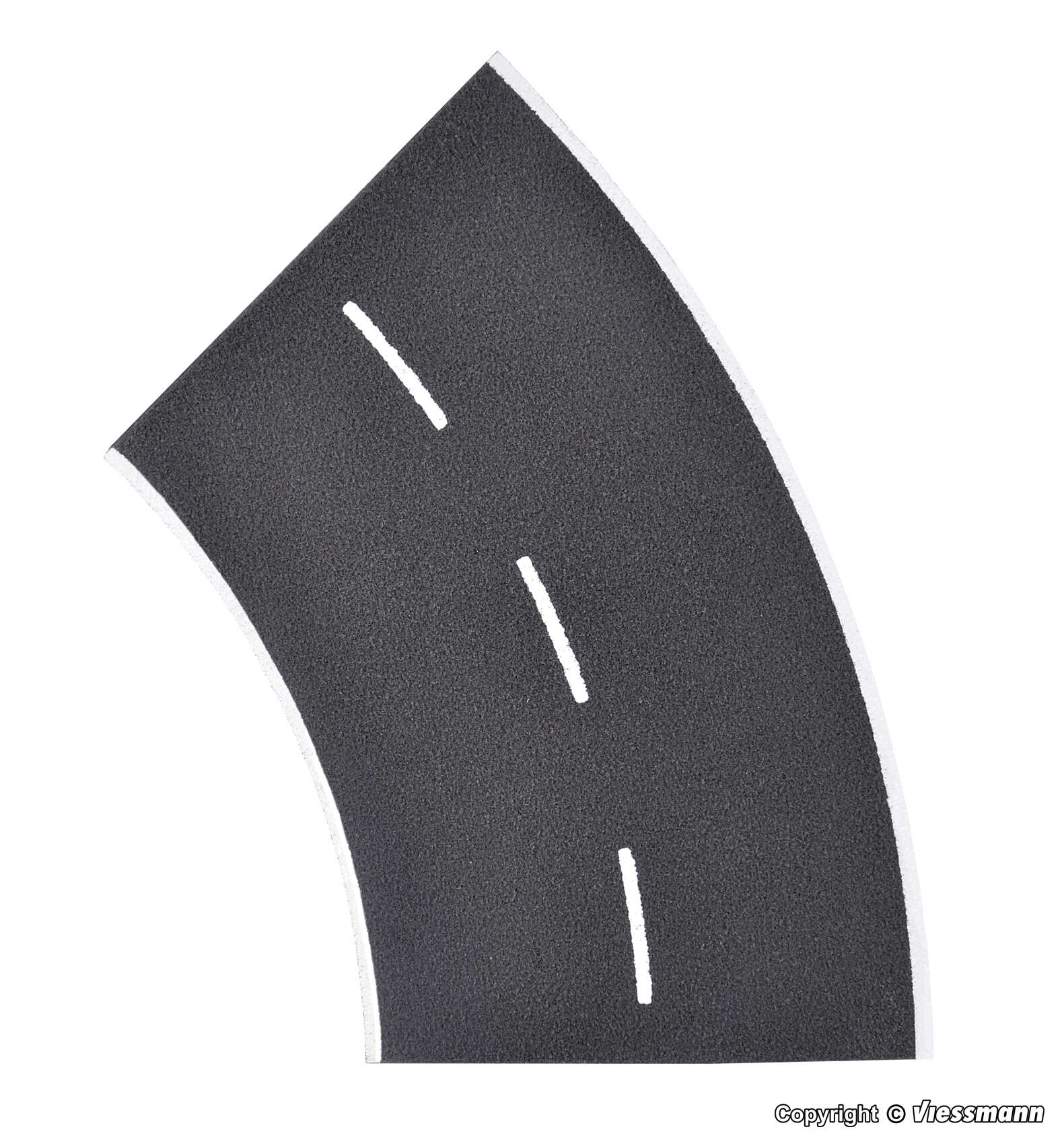 H0 Street plate asphalt of Stone Art, 45°-curve, radius 12 cm