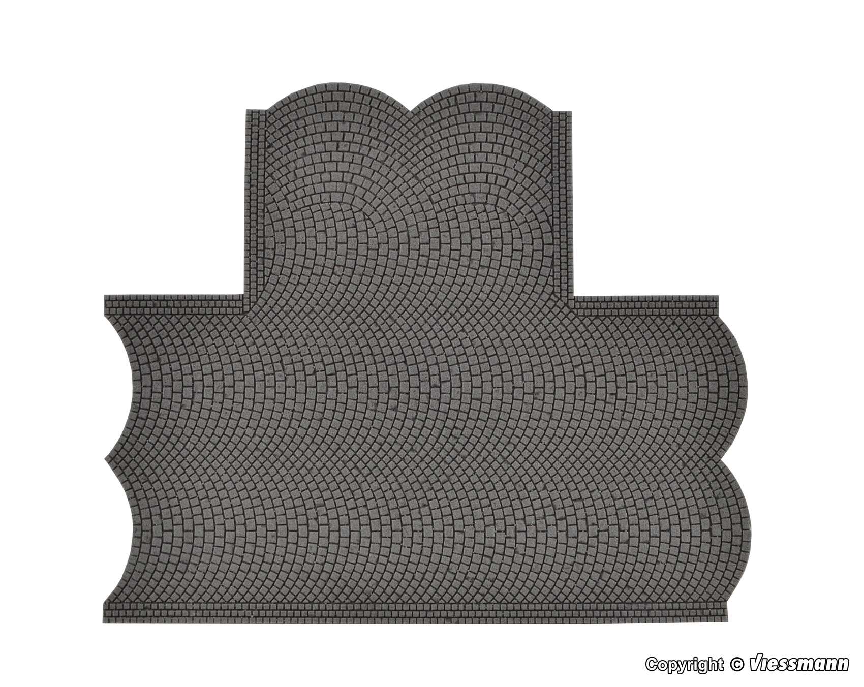 H0 Street plate cobblestone of Stone Art, 90° intersection, L 15,5 x W 13 cm