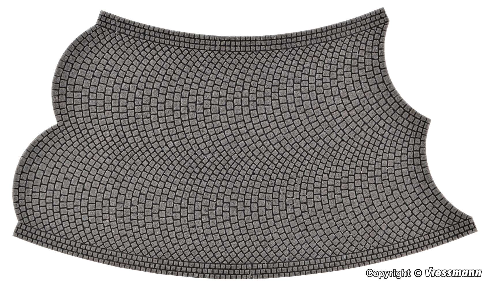 H0 Street plate cobblestone of Stone Art, 45°- curve, radius 12 cm