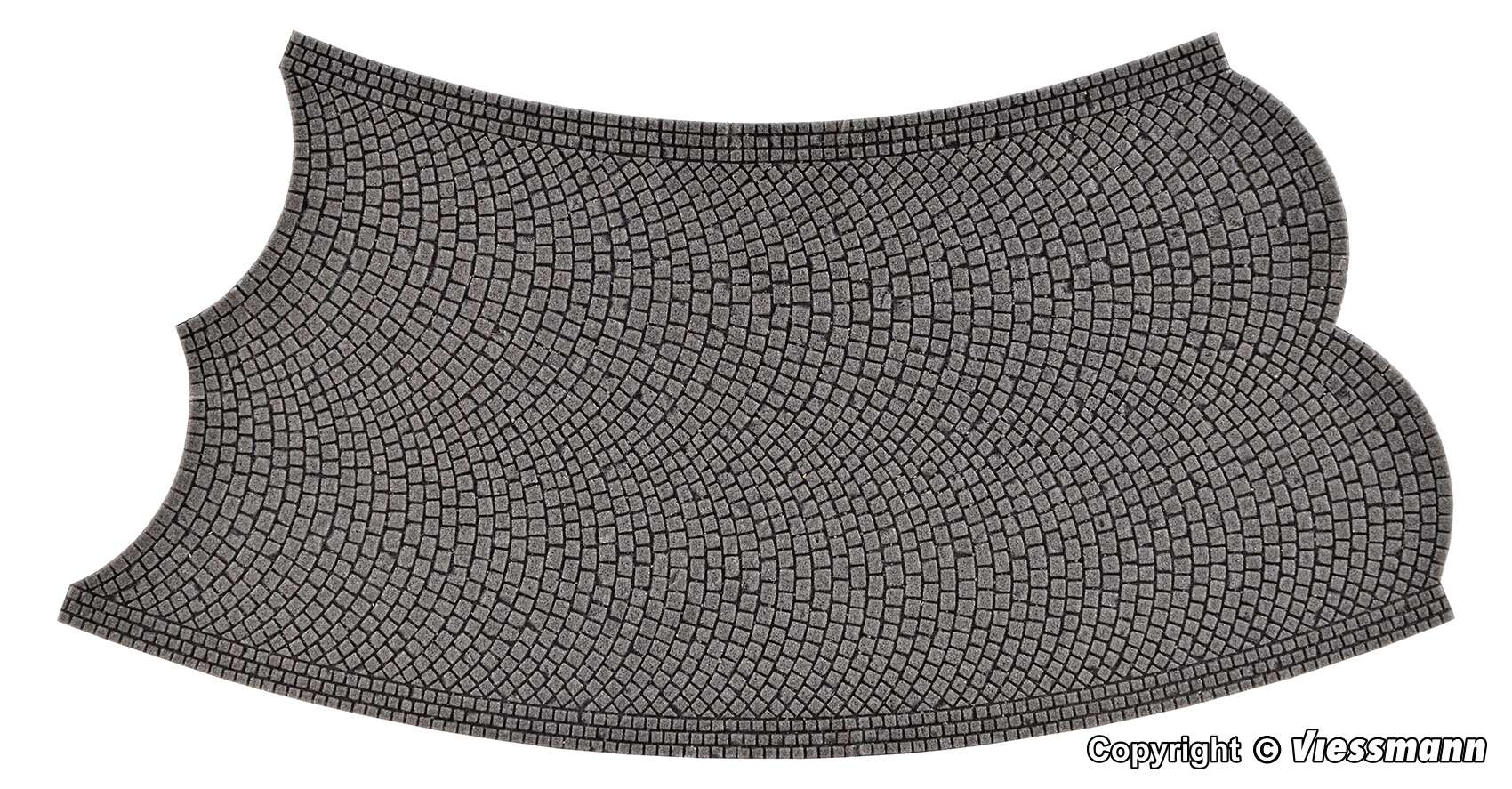 H0 Street plate cobblestone of Stone Art, 45°- curve, contrary, radius 15 cm
