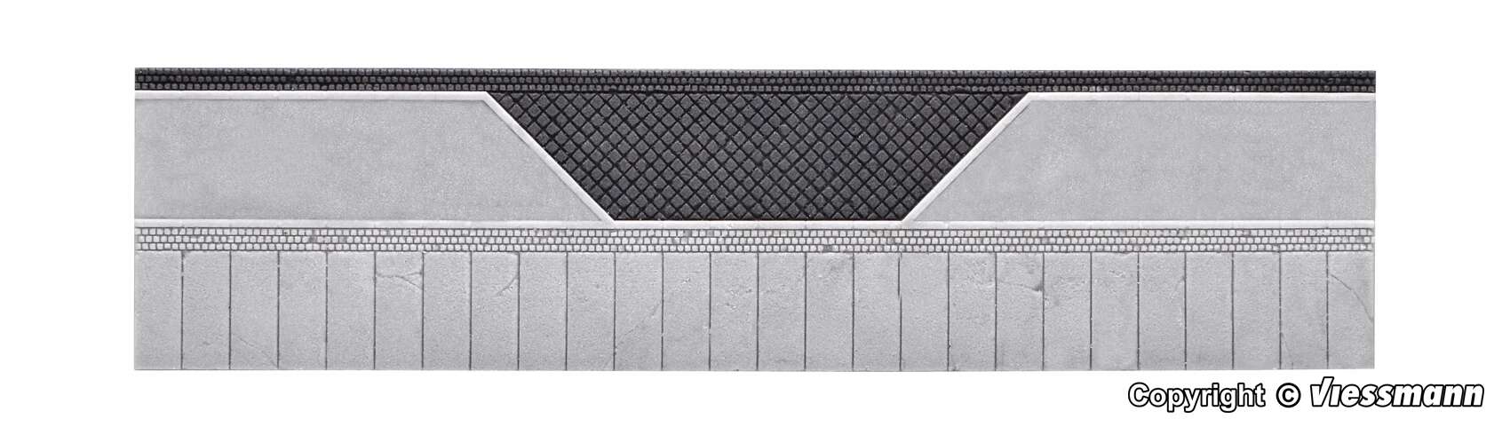 H0 Side-strip with lay-by for 1 car of Stone Art